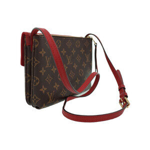 Louis Vuitton Monogram Shoulder Leather Brown Twice Bag